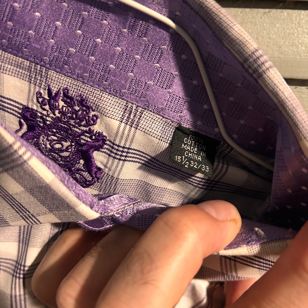 English Laundry men's long sleeve button-down shirt  15.5-32/33 purple - Picture 2 of 4